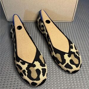 Rothy's Black and Tan Leopard Flats